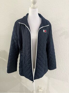 Tommy Hilfiger Navy Quilted Zip-Up Puffer Jacket